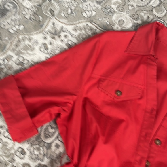Cute Red Shirt Dress CROFT&BARROW Size 14 - Picture 3 of 5